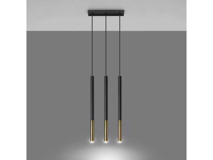 Mozaica 3L fekete/arany függőlámpa