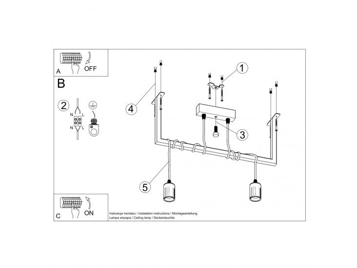 Salamanca 2 fekete csillár
