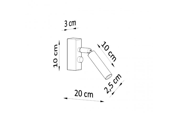 Eyetech 1 fekete fali lámpa
