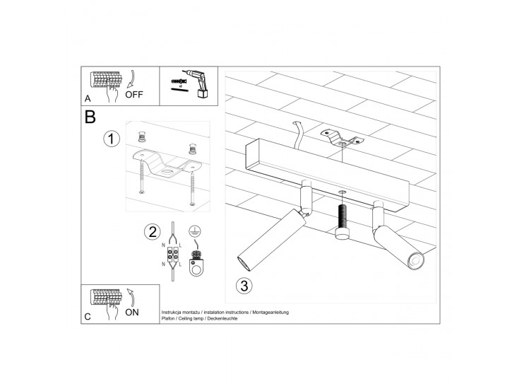 Eyetech 2 fekete mennyezeti lámpa