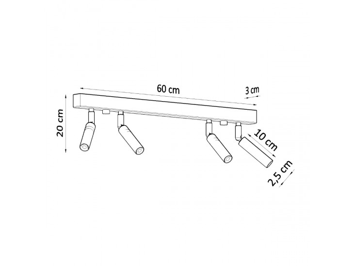 Eyetech 4 fekete mennyezeti lámpa