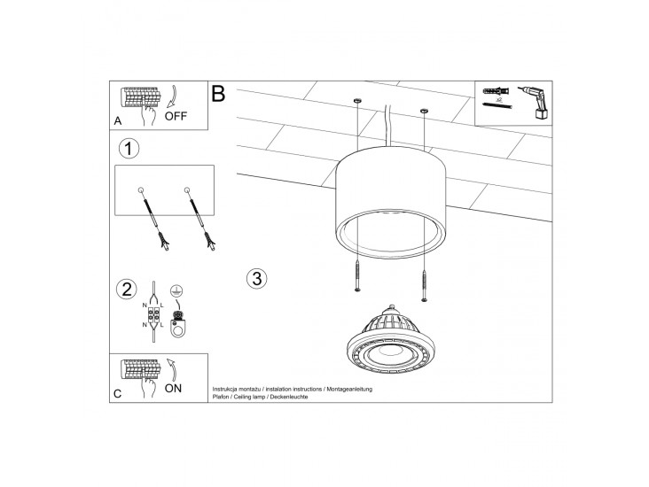 Basic 1 természetes fa mennyezeti lámpa