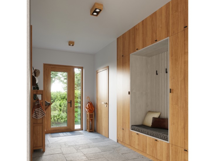 Quatro 2 természetes fa mennyezeti lámpa