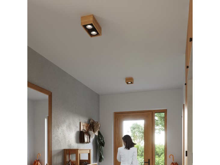 Quatro 2 természetes fa mennyezeti lámpa