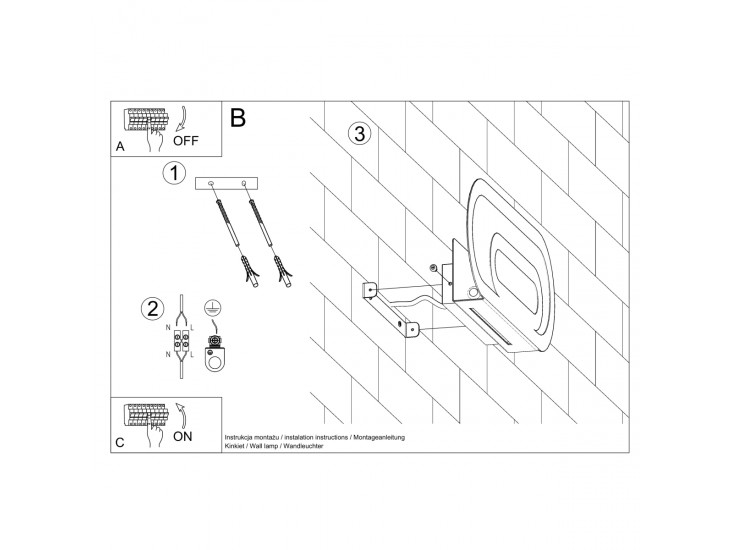 Saccon fehér fali lámpa