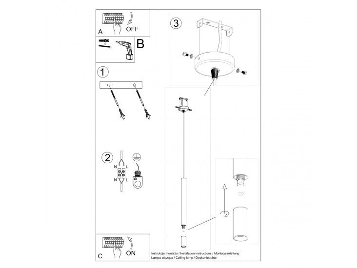 Wezyr 1 fehér függőlámpa