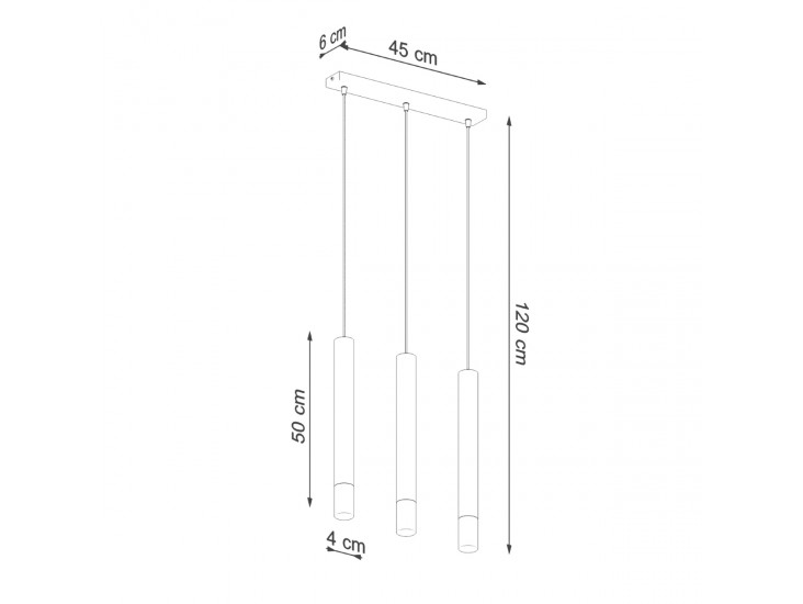 Wezyr 3 fehér függőlámpa