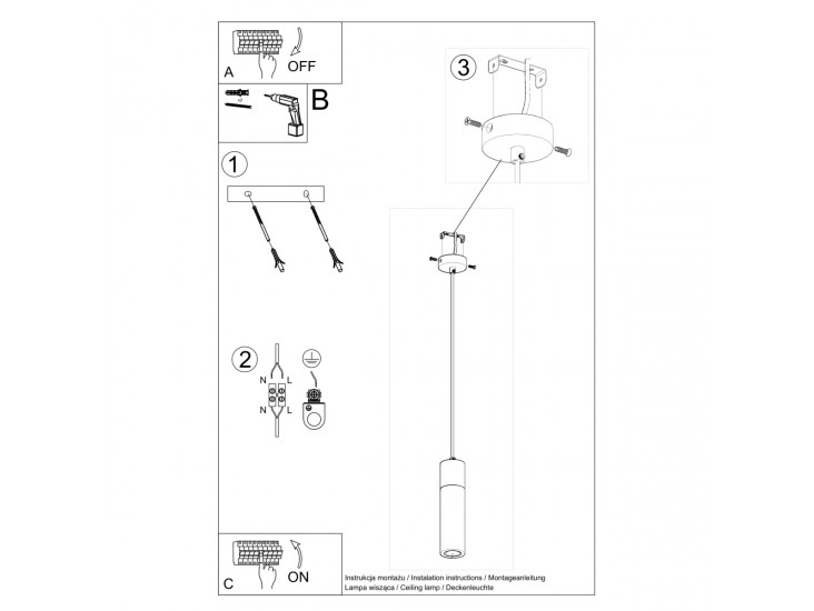 ZANE 1 szürke függőlámpa