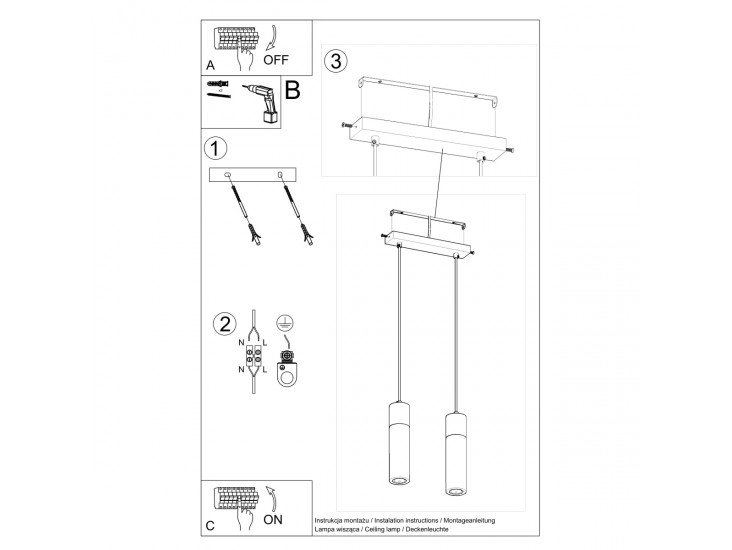 ZANE 2 szürke függőlámpa