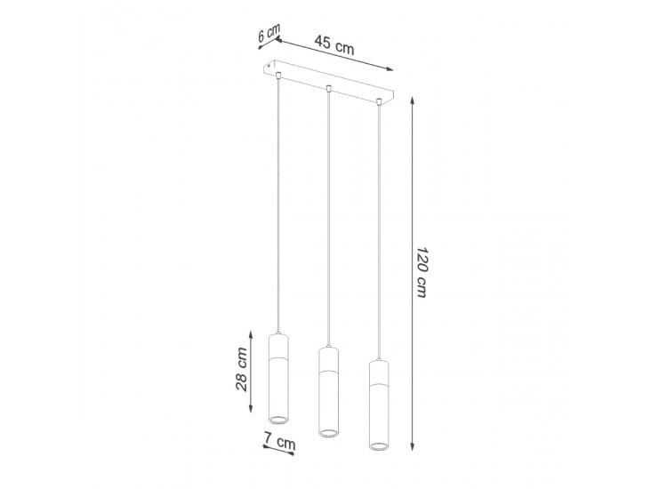 ZANE 3 szürke függőlámpa