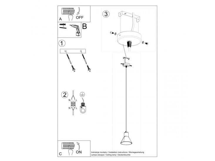 Taleja 1 fehér függőlámpa [E27]