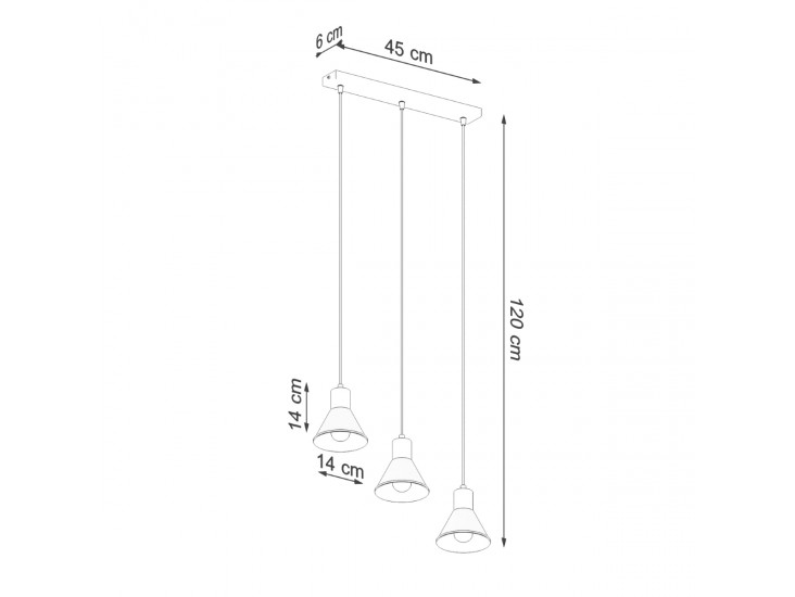 Taleja 3 fehér függőlámpa [E27]