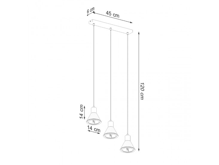 Taleja 3 fehér függőlámpa [ES111]