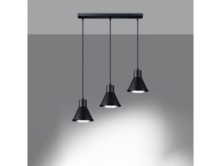 Taleja 3 fekete függőlámpa [ES111]