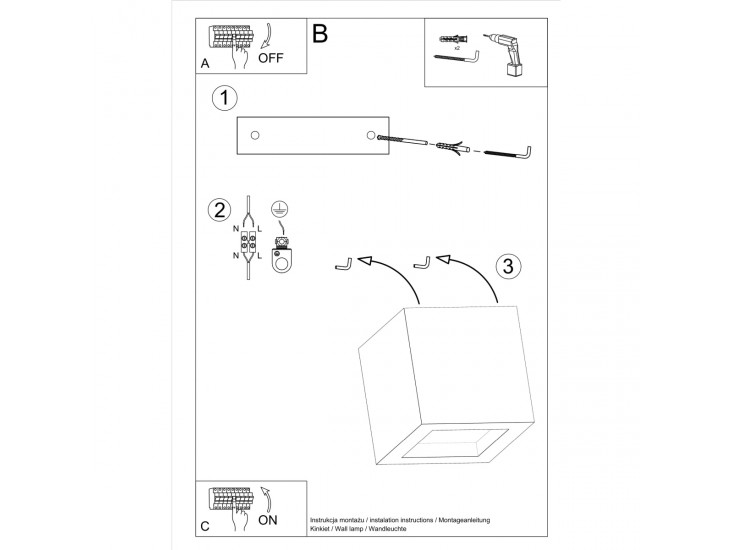 Leo beton fali lámpa