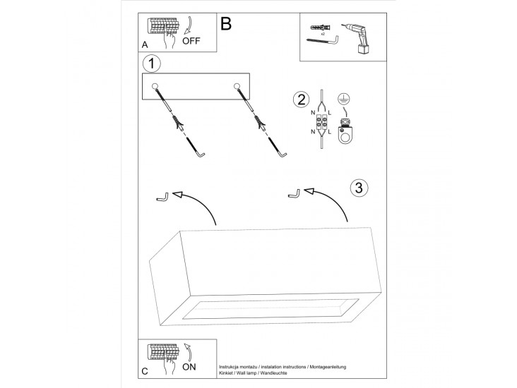 Vega 30 beton fali lámpa