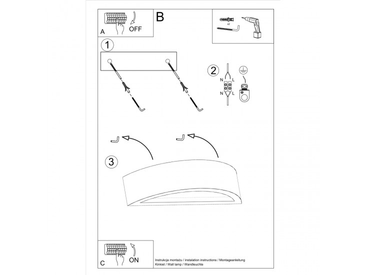 Atena beton fali lámpa