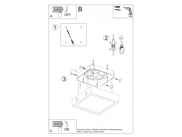 Riza beton mennyezeti lámpa