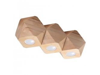 Woody 3 természetes fa mennyezeti lámpa