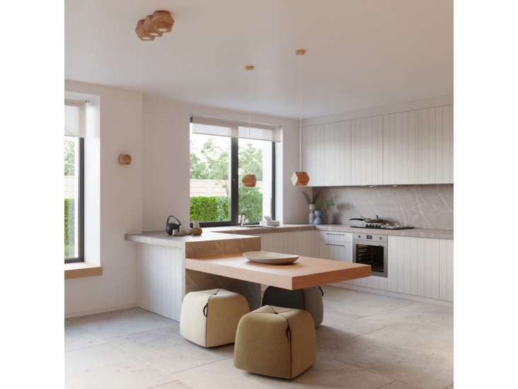 Woody 3 természetes fa mennyezeti lámpa