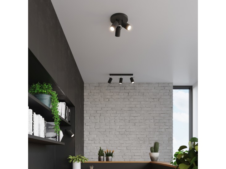 Ring 3P fekete mennyezeti lámpa