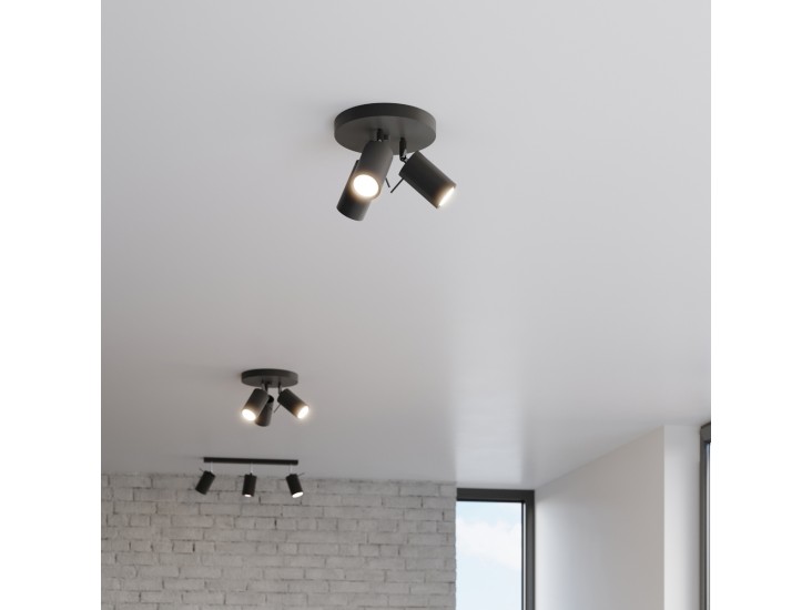 Ring 3P fekete mennyezeti lámpa