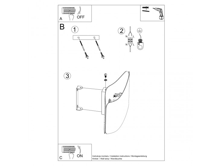 Tila 30 fehér fali lámpa