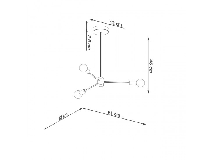 Lango 3 fekete csillár