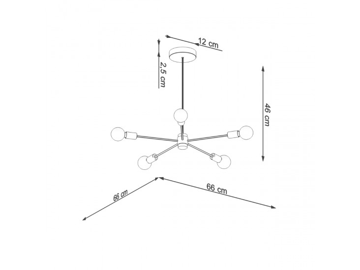 Lango 5 fekete csillár