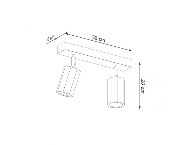 Zeke 2 tölgyfa mennyezeti lámpa