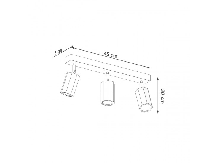 Zeke 3 tölgyfa mennyezeti lámpa