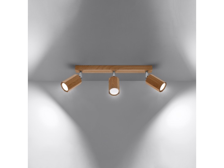 Zeke 3 tölgyfa mennyezeti lámpa