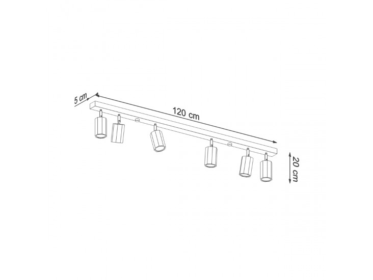 Zeke 6 tölgyfa mennyezeti lámpa