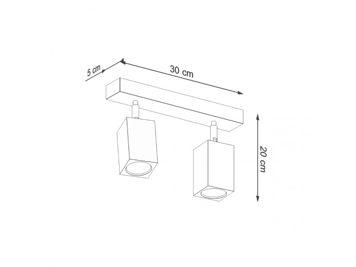 Keke 2 tölgyfa mennyezeti lámpa