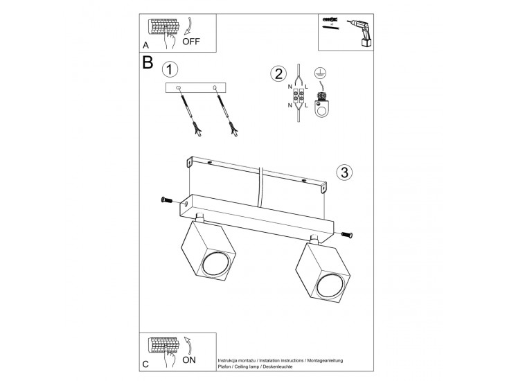 Keke 2 tölgyfa mennyezeti lámpa
