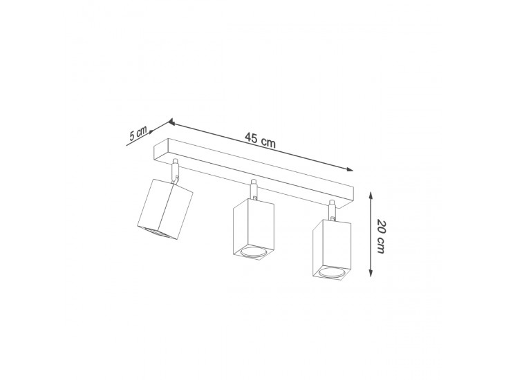 Keke 3 tölgyfa mennyezeti lámpa