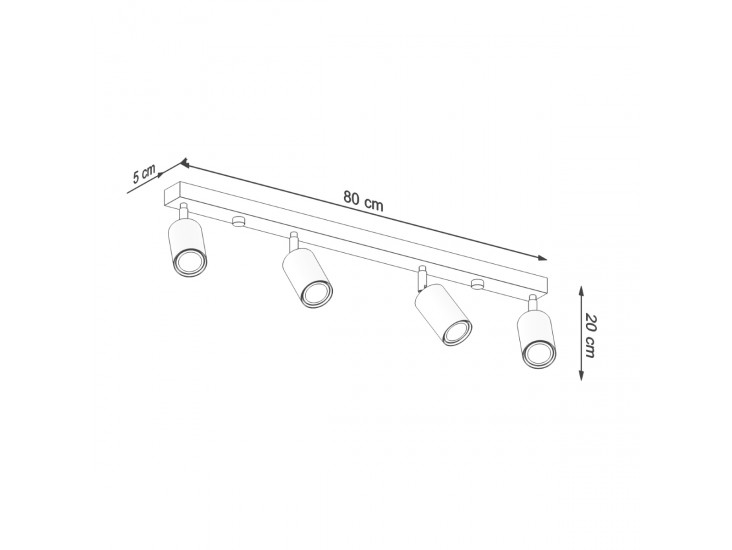Berg 4 természetes fa mennyezeti lámpa