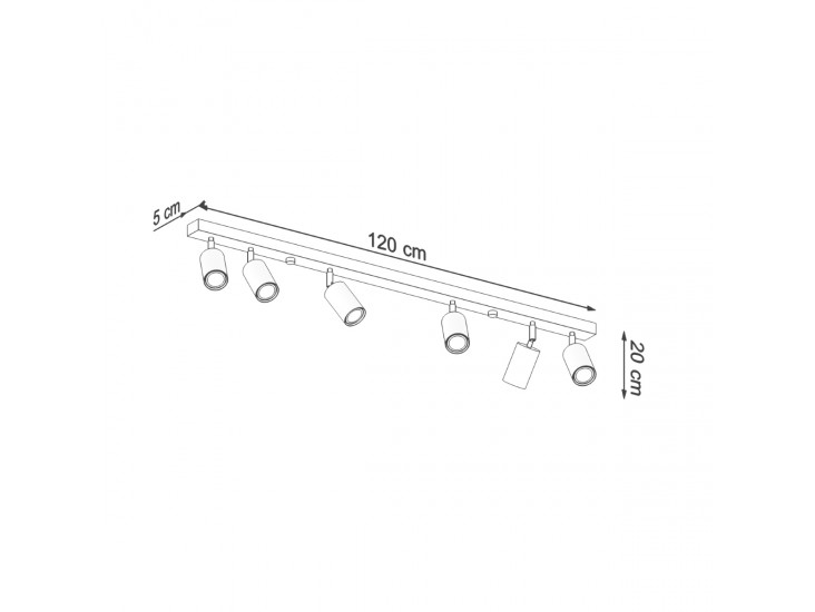 Berg 6 természetes fa mennyezeti lámpa