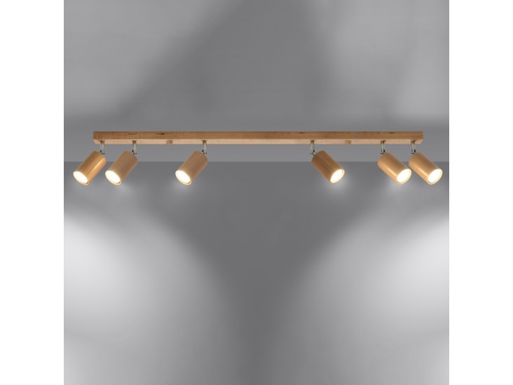 Berg 6 természetes fa mennyezeti lámpa