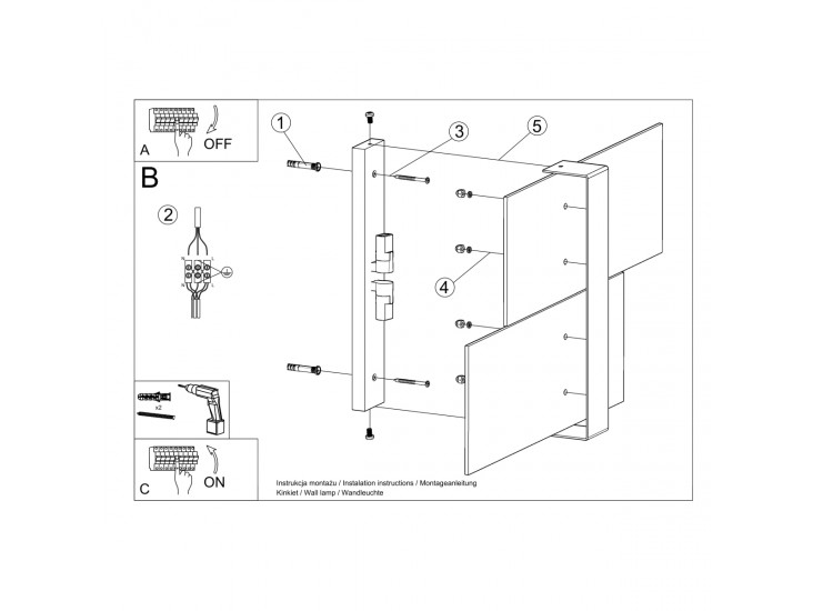 Massimo fehér fali lámpa