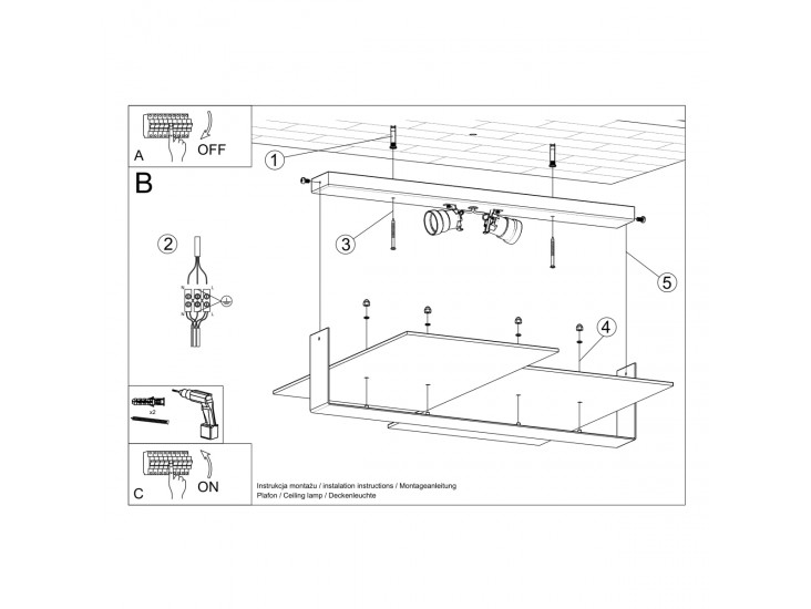Massimo fehér mennyezeti lámpa