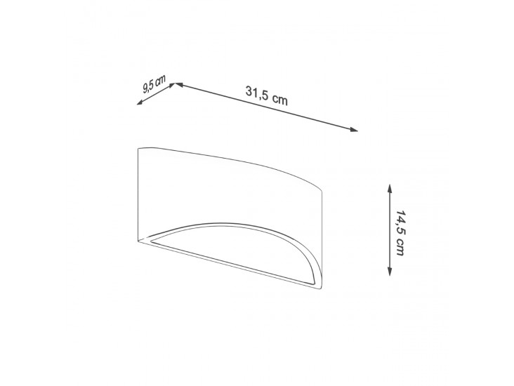 Vixen fényes fehér lakkozott fali lámpa