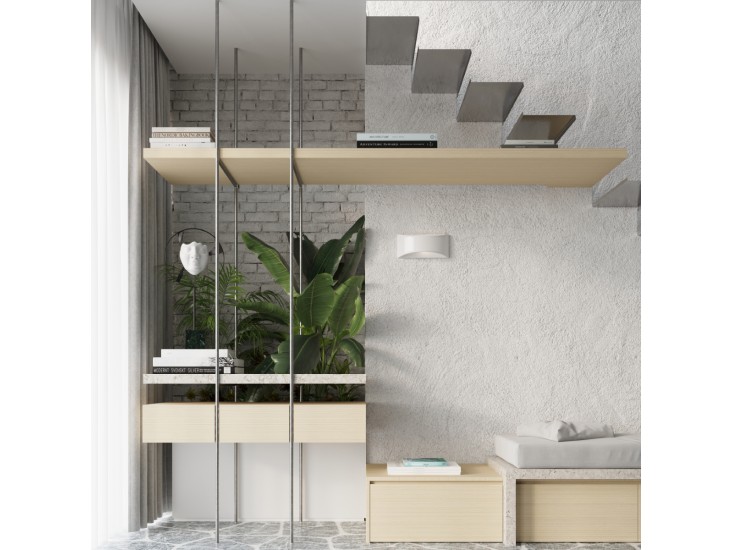 Vixen fényes fehér lakkozott fali lámpa