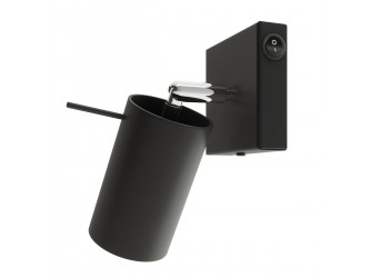 Ring fekete fali lámpa kapcsolóval