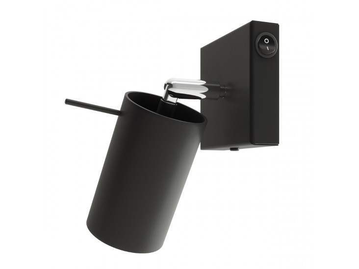 Ring fekete fali lámpa kapcsolóval