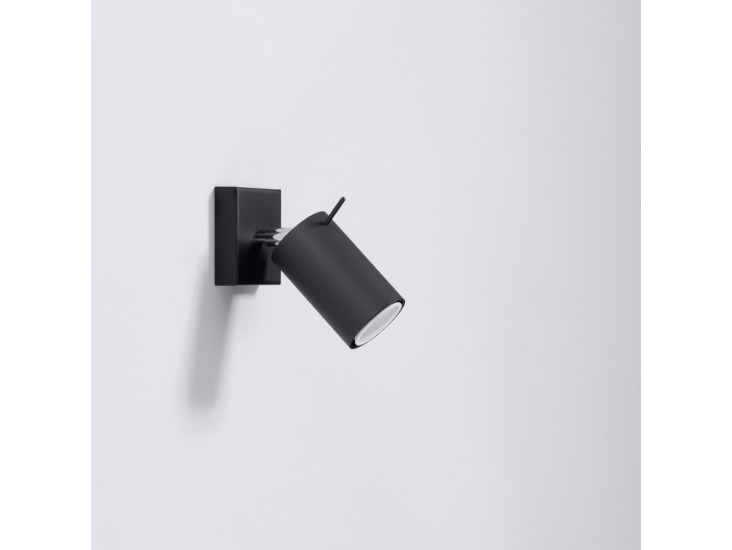 Ring fekete fali lámpa kapcsolóval