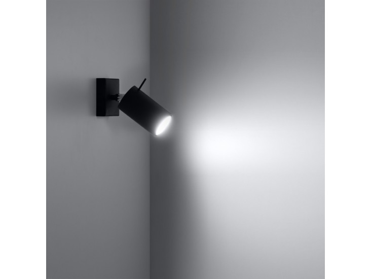 Ring fekete fali lámpa kapcsolóval