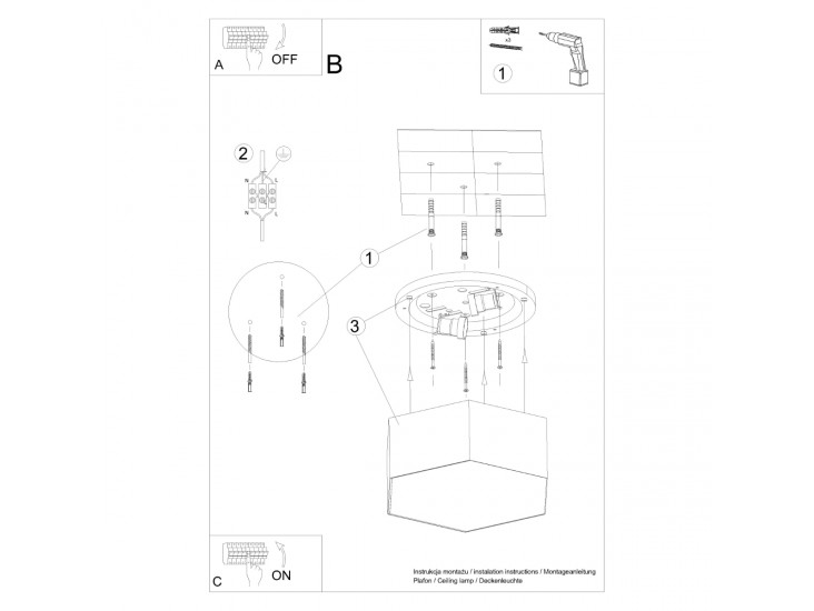 Sunde 13 fehér mennyezeti lámpa