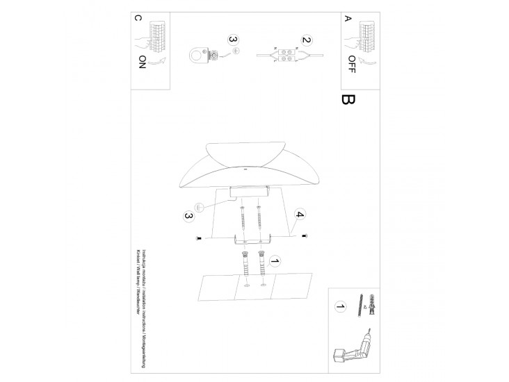 Tear fehér fali lámpa