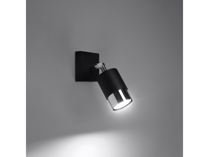 Nero fekete/króm fali lámpa